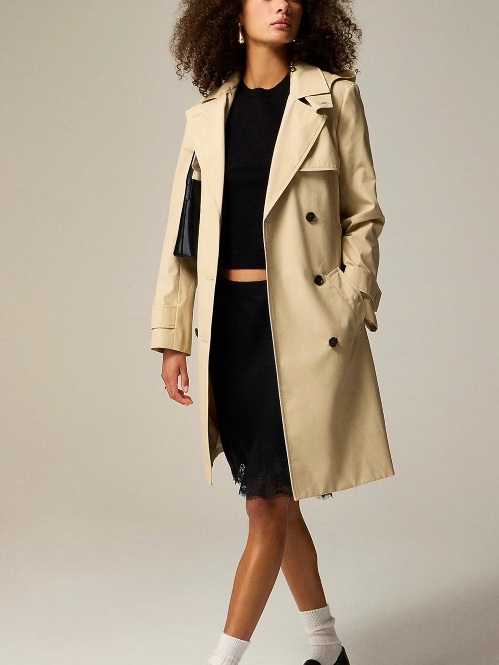 J. Crew Beige Double-Breasted Trench Coat